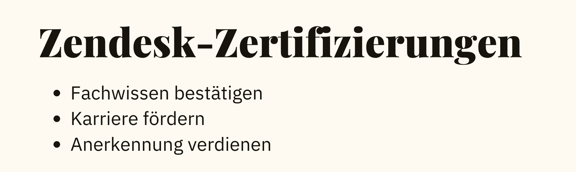 Zendesk-Zertifizierungen